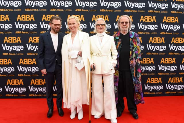 Bjorn, Agnetha, Anni-Frid and Benny at the launch of ABBA Voyage in London. Photo: Getty