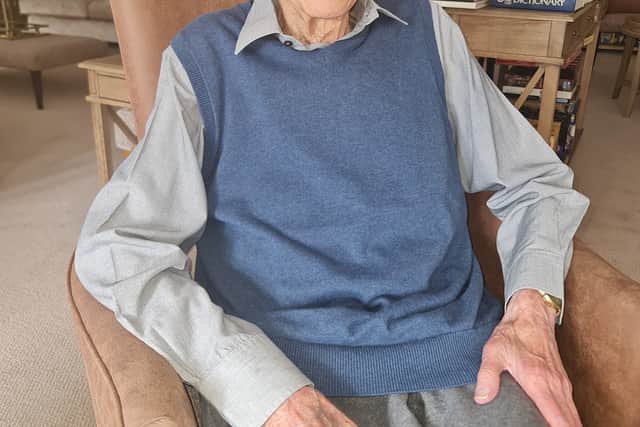 An elderly George at his home in Randolph House, Harrow. 