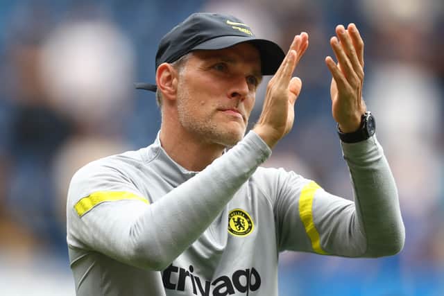 Thomas Tuchel of Chelsea waves to the supporters after the Premier League match (Photo by Clive Rose/Getty Images)