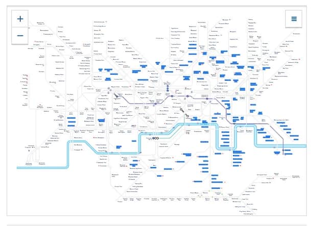 The map shows any disruptions over the Jubilee weekend