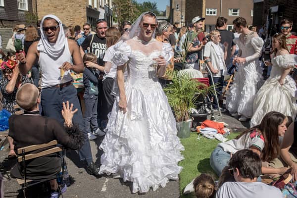 A Royal street party for Harry and Meghan’s wedding. Credit: Chris McGrath/Getty Images