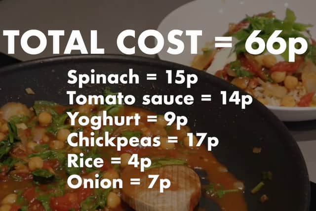 Costs per portion. Credit: Claudia Marquis