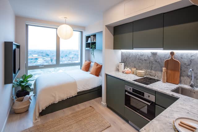 One of the Folk studio bedrooms. Photo: Folk