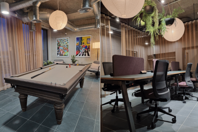 The pool table and co-working space. Photo: LondonWorld
