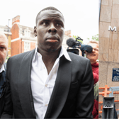 Arriving at court today (Wednesday, June 1), Zouma was greeted by a crowd of press, including one person in a giant cat costume. Photo: SWNS