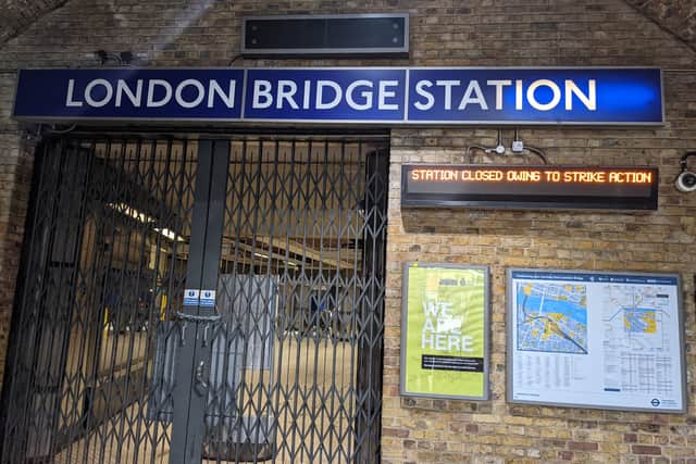 London Bridge Station is closed due to strike action