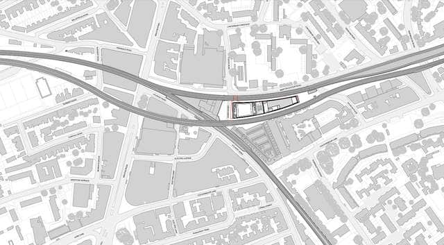 The proposed site for tower block next to the historic Brixton Village market. Credit: Adjaye Associates/Lambeth Council