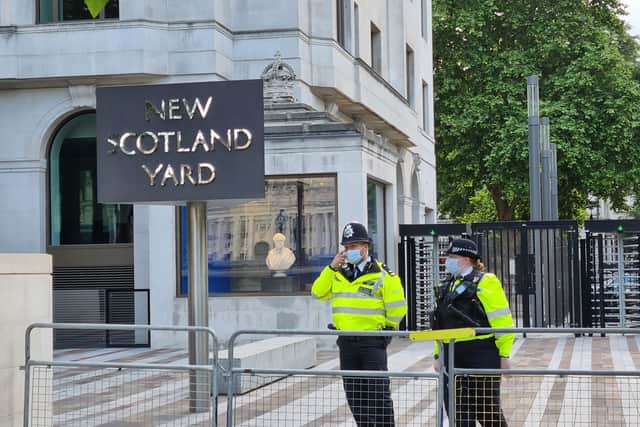 Police outside Scotland Yard. Photo: LondonWorld