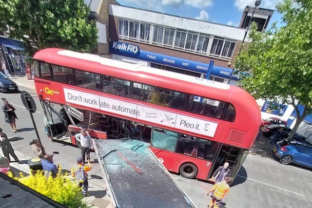 The shocking aftermath as the bus smashed into the tipper truck in Grove Vale.