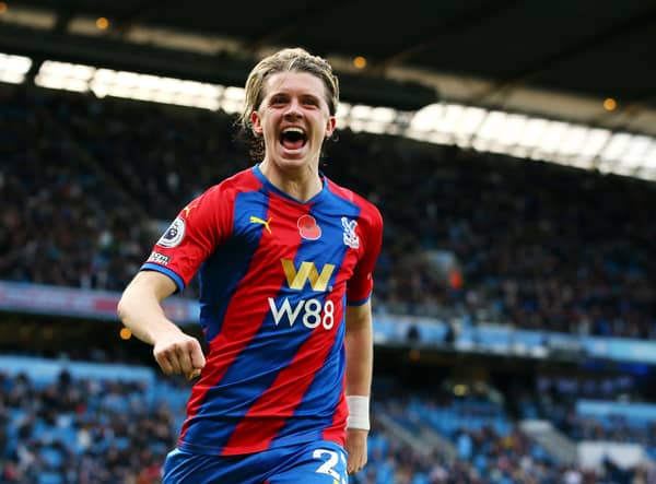 Conor Gallagher of Crystal Palace celebrates after scoring their team's second  (Photo by Alex Livesey/Getty Images)