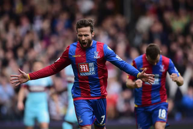 Yohan Cabaye of Crystal Palace celebrates scoring his team’s first goal from the penalty (Photo by Alex Broadway/Getty Images)