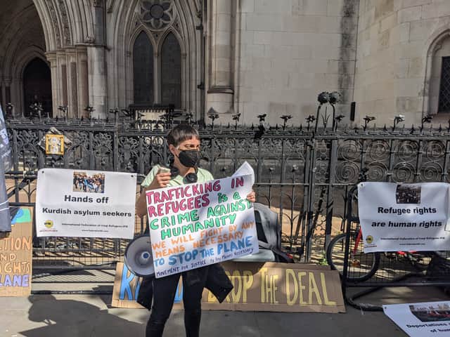 A campaigner from Movement for Justice