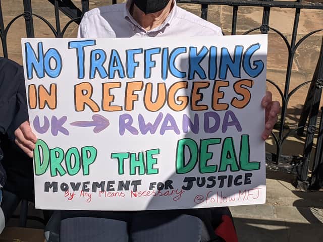 Movement for Justice campaigners are asking the government to drop the Rwanda deal.