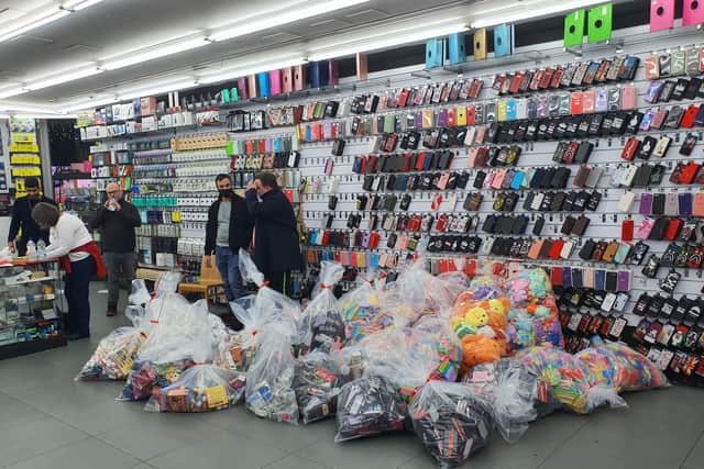 Seized goods from Oxford Street American candy and souvenir stores (Pic: Westminster Council)