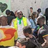 Stormzy at the Grenfell Tower memorial service. Credit: Lynn Rusk