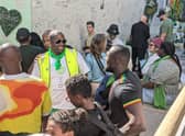 Stormzy at the Grenfell Tower memorial service. Credit: Lynn Rusk