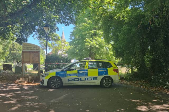 A police car at the park in west London. Photo: LW