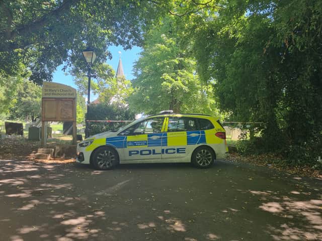 A police car at the park in west London. Photo: LW