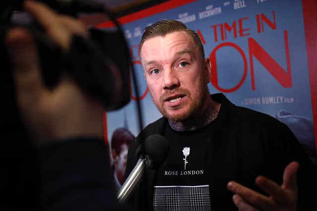 Jamie O'Hara attends the "Once Upon A Time in London" world premiere  (Photo by John Phillips/Getty Images)