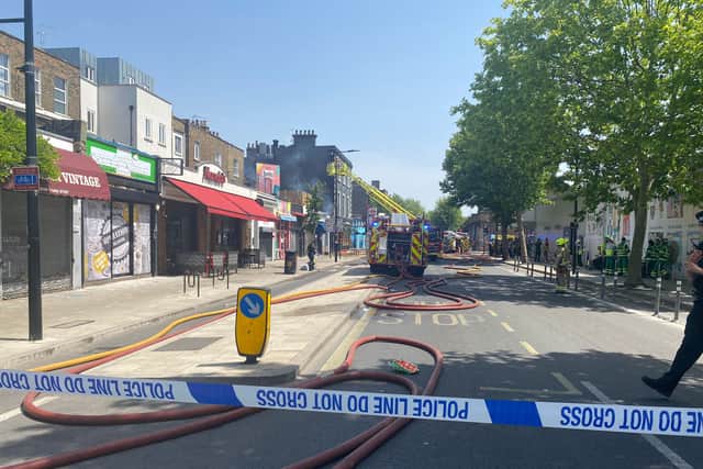 Chalk Farm Road in Camden has been closed due to the blaze. Credit: Rashmi Narayan