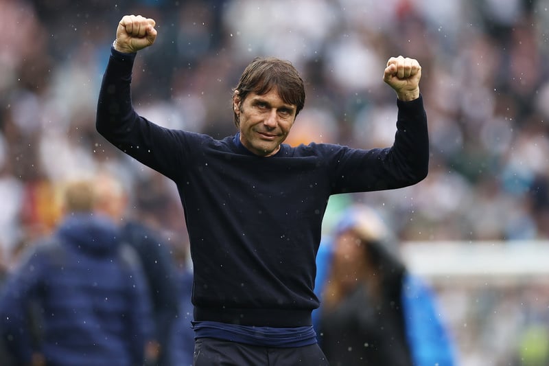 Antonio Conte, Manager of Tottenham Hotspur celebrates after their sides victory during the Premier League