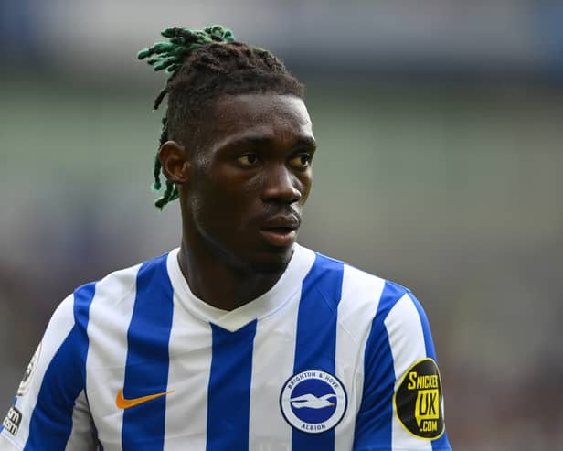 Yves Bissouma of Brighton looks on during the Premier League match . (Photo by Mike Hewitt/Getty Images)
