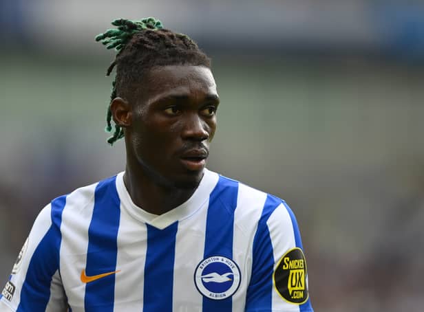 <p>Yves Bissouma of Brighton looks on during the Premier League match . (Photo by Mike Hewitt/Getty Images)</p>