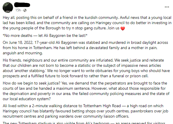 Organisers of the anti-knife crime protest have shared this message. Photo: Supplied