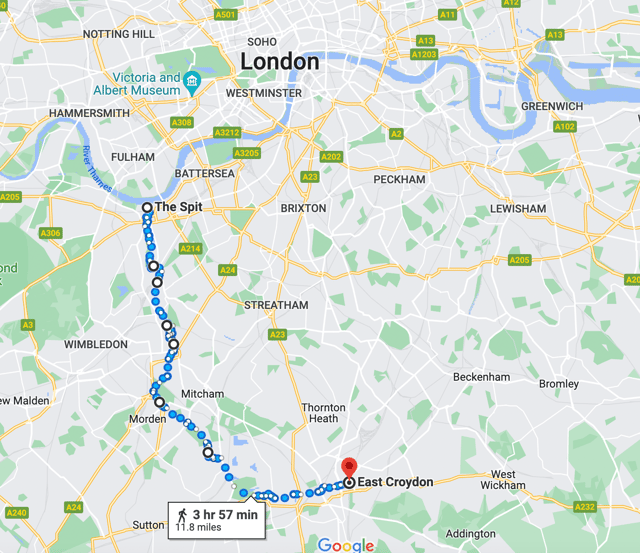Wandsworth to Croydon via Wimbledon