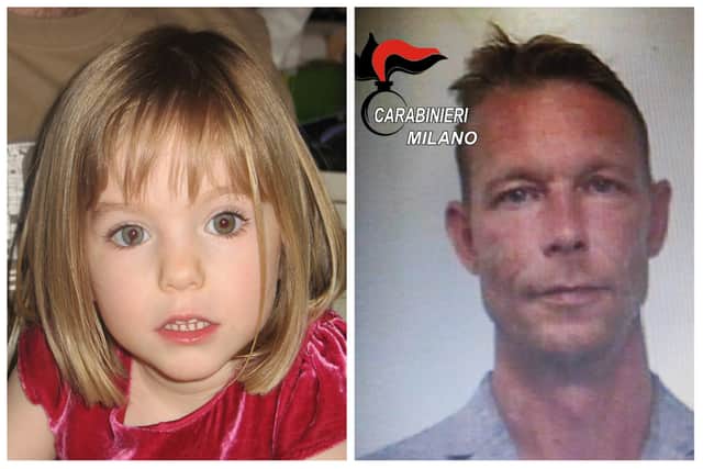 Madeleine McCann (left) went missing in 2007. Christian Brueckner (right) is the prime suspect in the case.