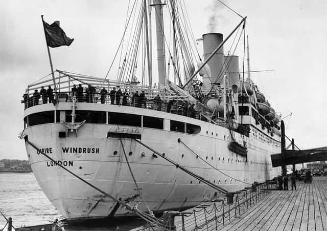 28th March 1954: The British liner 'Empire Windrush' at port. (Photo by Douglas Miller/Keystone/Hulton Archive/Getty Images)