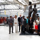 Members of the Windrush generation were joined by the Duke and Duchess of Cambridge to unveil a new national monument at Waterloo station today. (Photo: Getty) 