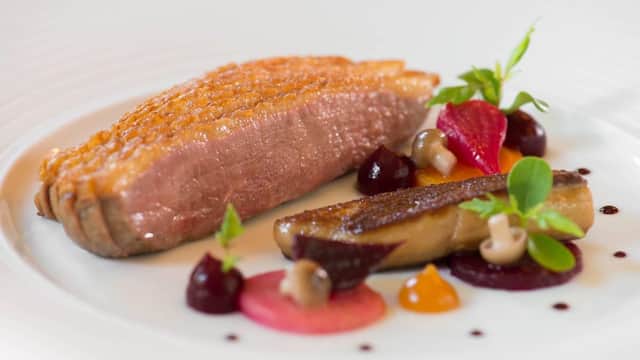 <p>Hay-aged Bresse duck, at The Ritz. (Credit: National Restaurant Awards/The Ritz)</p>