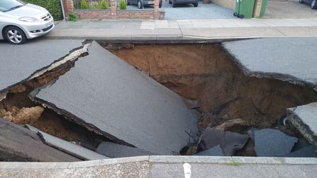 The sinkhole in Bexleyheath. Photo: Mike Stanton