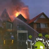 A house has been mostly “destroyed” by a “large fire” in Bromley, south London. Photo: London Fire Brigade