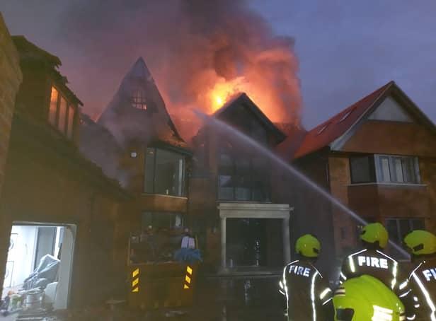 <p>A house has been mostly “destroyed” by a “large fire” in Bromley, south London. Photo: London Fire Brigade</p>
