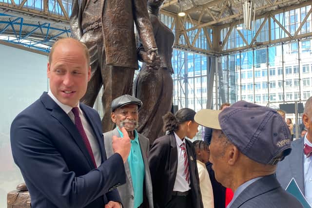 Siggy met Prince William at the unveiling of the Windrush monument
