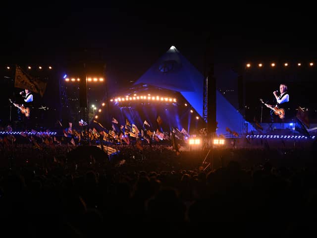 Paul McCartney performs on the Pyramid Stage stage during day four of Glastonbury Festival 2022 (Pic: Getty Images)