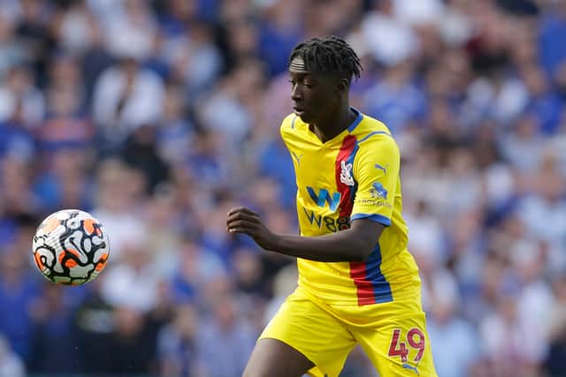 Jesurun Rak-Sakyi of Crystal Palace during the Premier League match (Photo by Henry Browne/Getty Images)