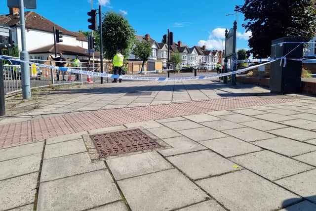 A crime scene is still up in Ilford where 36-year-old Zara Aleena was attacked and killed.