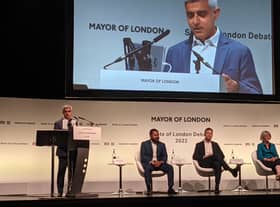 Sadiq Khan speaking at State of London debate at O2. Credit: Lynn Rusk