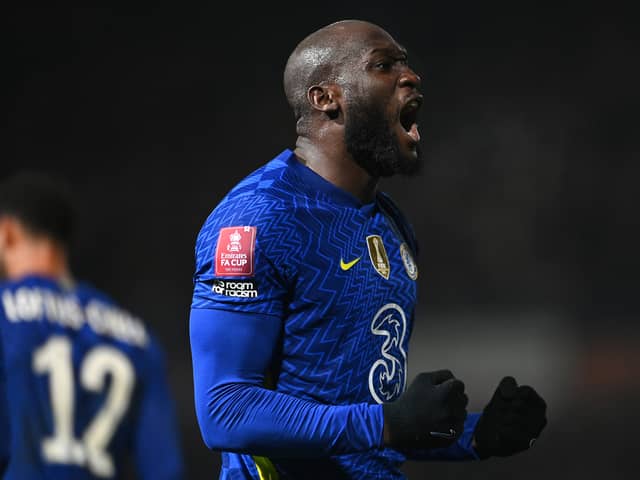 Romelu Lukaku of Chelsea celebrates after scoring their team's third goal during the Emirates FA  (Photo by Michael Regan/Getty Images)