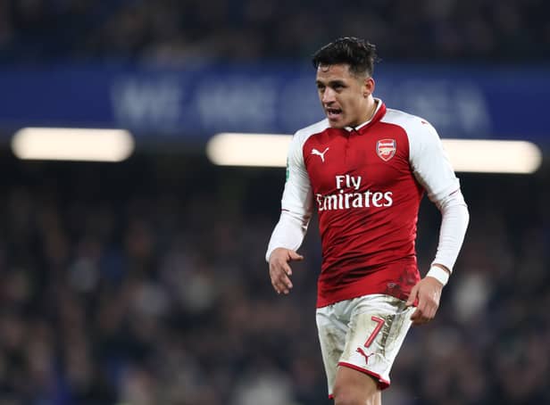 <p>Alexis Sanchez of Arsenal  during the Carabao Cup Semi-Final First Leg match  (Photo by Catherine Ivill/Getty Images)</p>