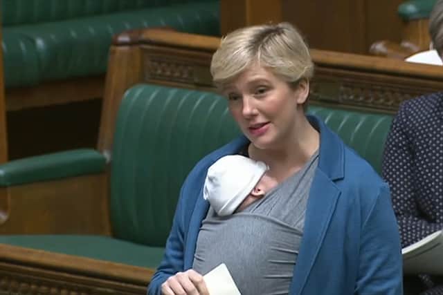 Labour MP Stella Creasy made headlines last year after she was criticised for bringing her young baby son into the House of Commons chamber. Photo: Parliament TV