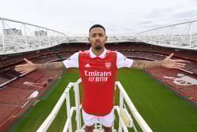 Arsenal unveil new signing Gabriel Jesus at Emirates Stadium. Credit: Stuart MacFarlane/Arsenal FC via Getty Images