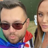  Dean Barber with Charlotte Crosby in the VIP section of Adele’s Hyde Park gig. Credit: Dean Barber / SWNS