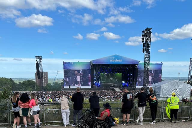 A view of the stage from one of the disabled access platforms. Photo: Katouche Goll