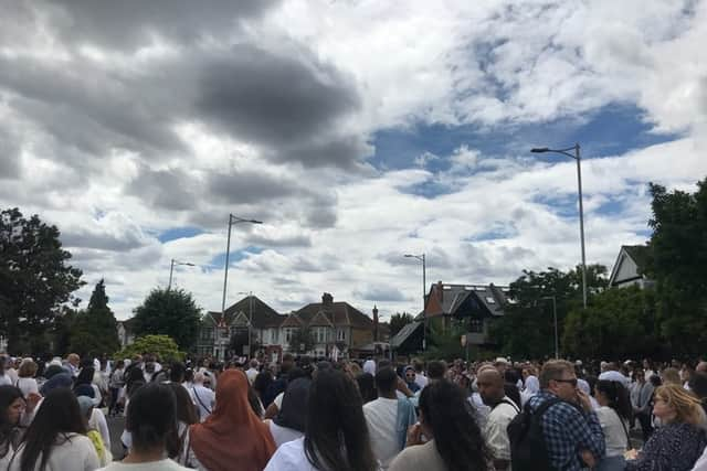 Hundreds took part in the silent march. Photo: Hussain Syed