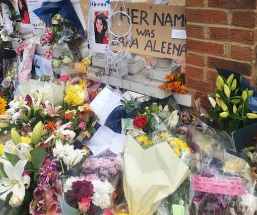 Flowers left in tribute to Zara Aleena. Photo: Wes Streeting MP