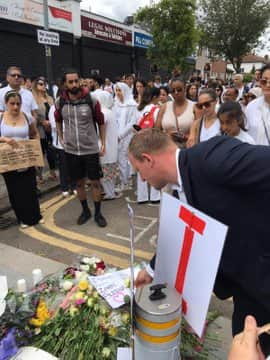 Ilford MP Sam Tarry at the vigil. Photo: Sam Tarry MP